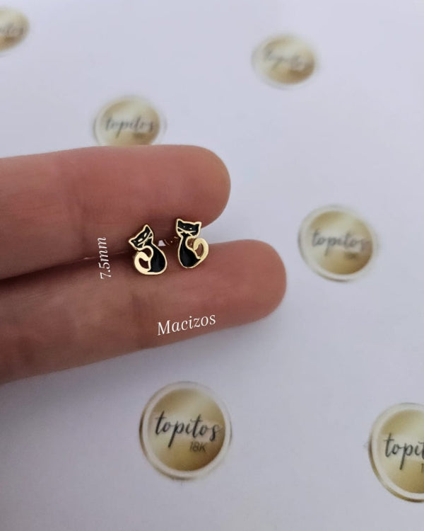 Topos Gato negro 7.5mm macizos