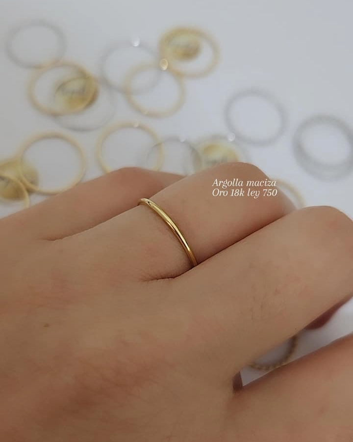 Anillo liso macizo, Oro 18k ley 750