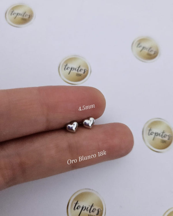 Topos Corazones 4.5mm Oro Blanco 18k