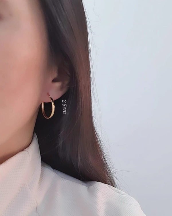 Candongas 2.5cm lisas, Oro 18k ley 750