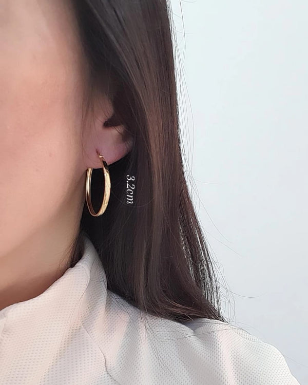 Candongas 3.2cm lisas, Oro 18k ley 750