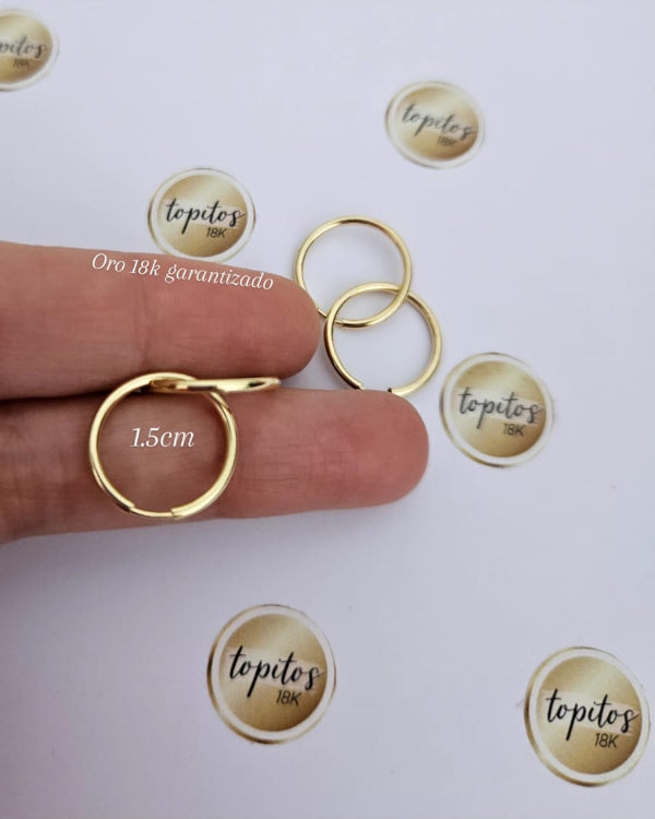 Candongas 1.5cm lisas, macizas