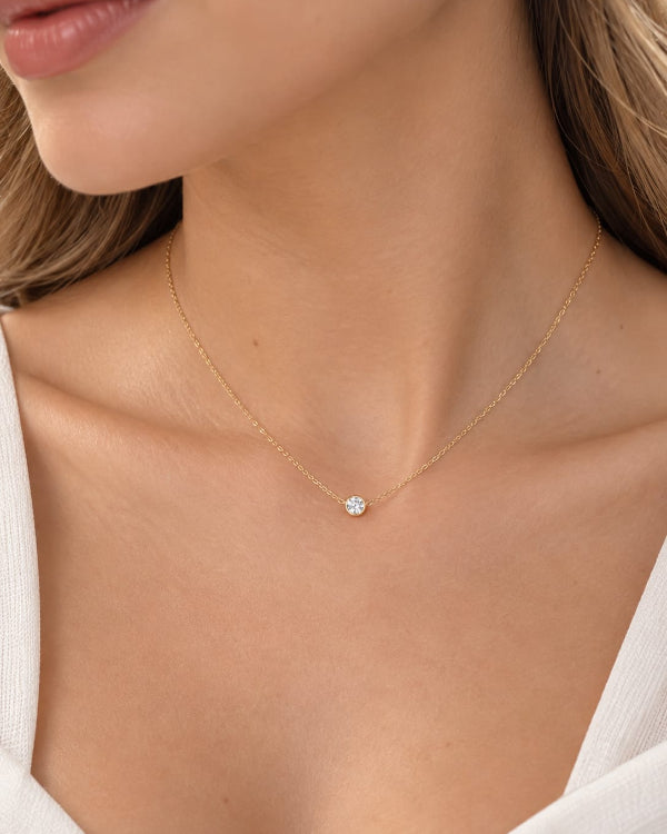 Cadena 40cm maciza, Diamante Natural 3mm
