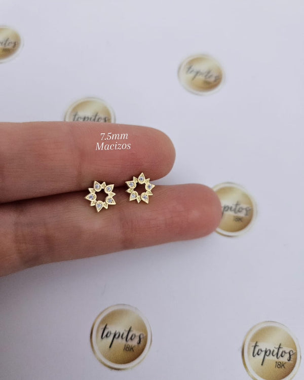 Topos Flores-Estrellas 7.5mm macizos