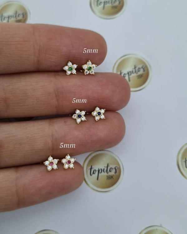 Topos Flores 5mm zircones, macizos