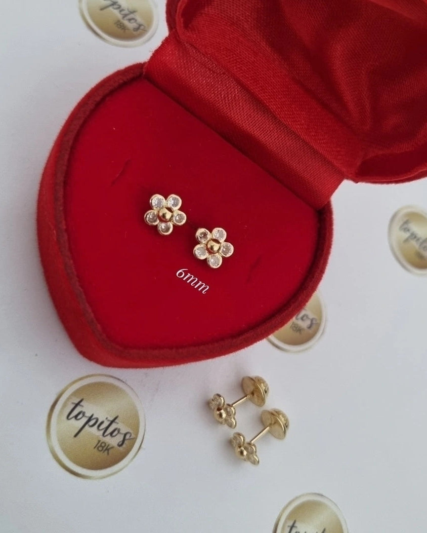 Topos Flores 6mm zircones