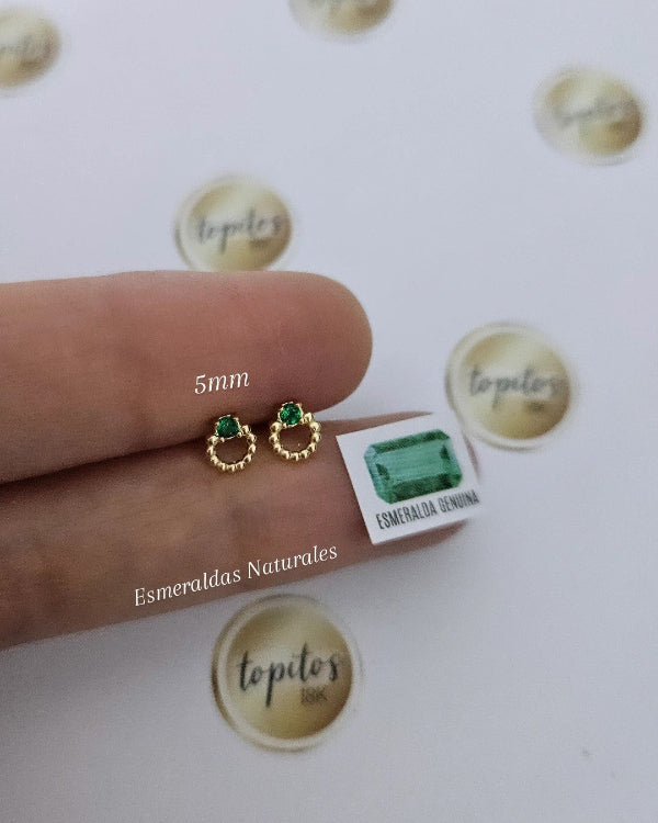 Topos Aros 5mm, Esmeraldas Naturales