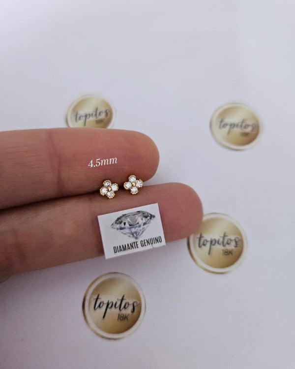 Topos trebol VC 4.5mm macizos, Diamantes Naturales