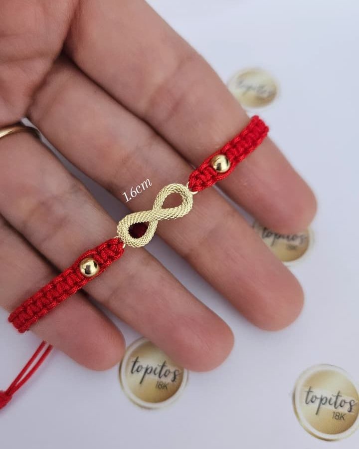 Pulsera Infinito macizo 1.6cm y bolas 4mm