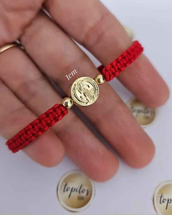 Pulsera San Benito 1cm y bolas 4mm lisas