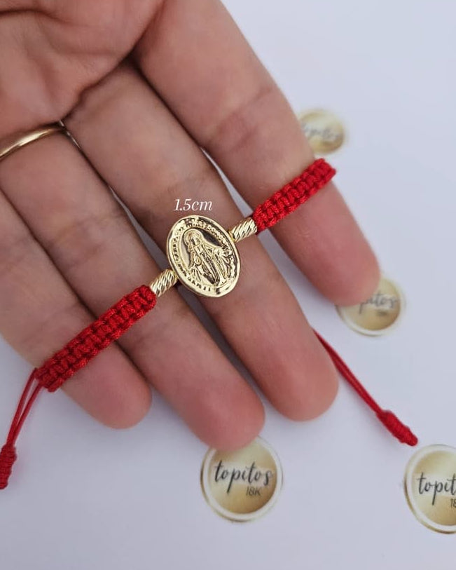 Pulsera Virgen Milagrosa 1.5cm y cilindros diamantados 5mm