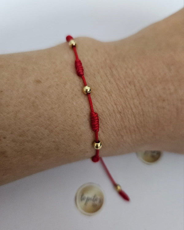 Pulsera 7 nudos, 8 bolas 3mm