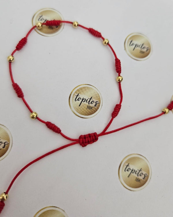 Pulsera 7 nudos, 8 bolas 3mm
