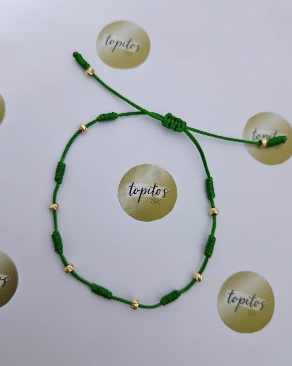 Pulsera 7 nudos con bolas 3mm diamantadas