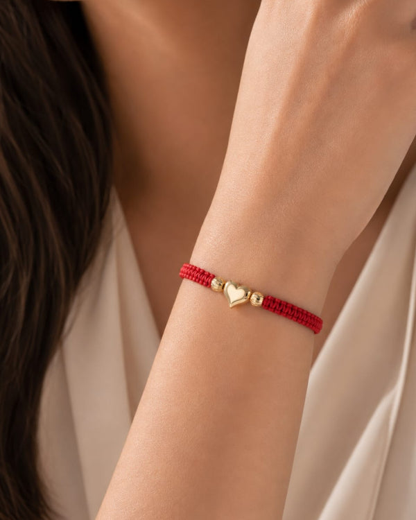 Pulsera corazón 1cm y bolas 4mm diamantadas