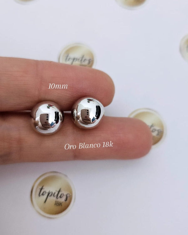 Topos Bola 10mm Oro Blanco 18k