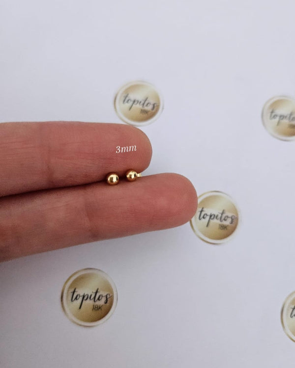 Topos bola 3mm, Oro amarillo