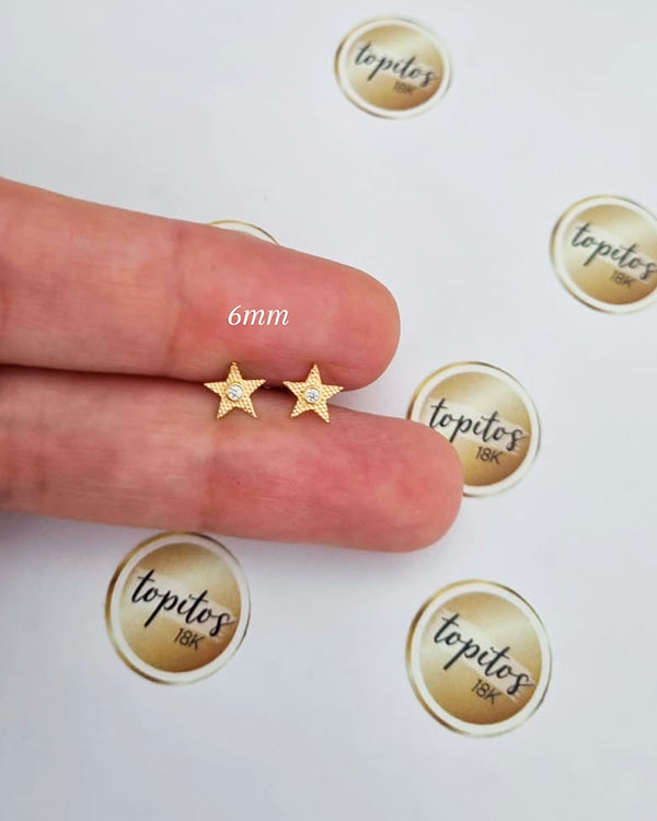 Topos Estrellas 6mm macizas zircon