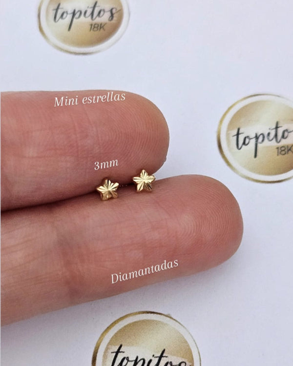 Topos Estrellas mini 3mm diamantadas