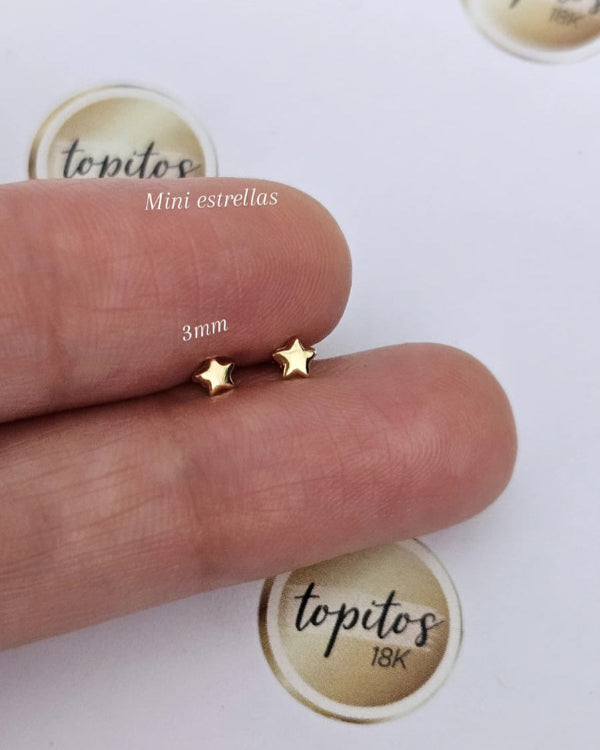 Topos Estrellas mini 3mm lisas