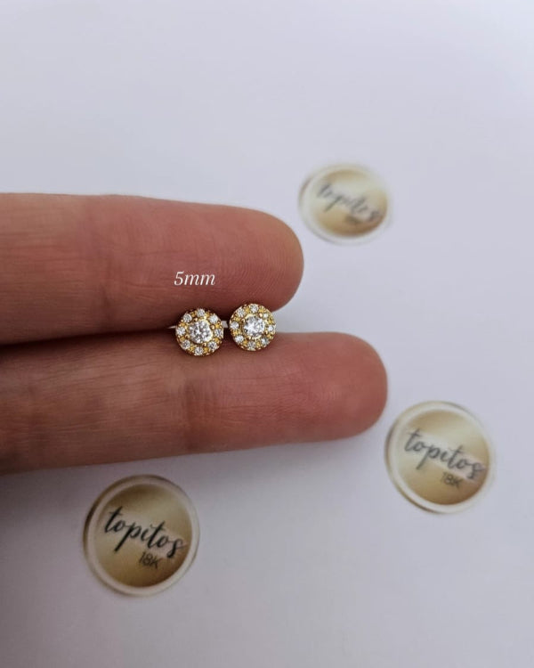 Topos Flores zircones 5mm macizos Blancos