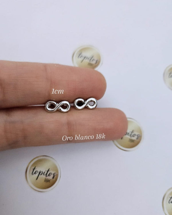 Topos Infinito 1cm Oro Blanco 18k