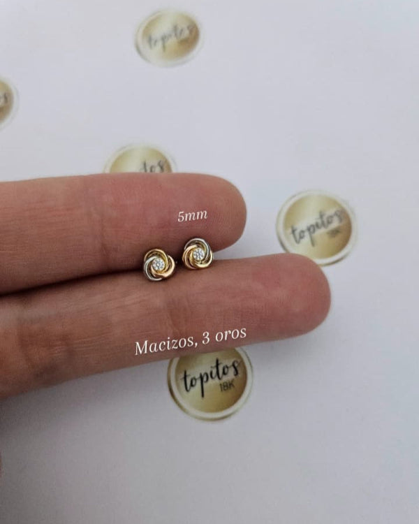 Topos Rositas 5mm macizas, 3 oros