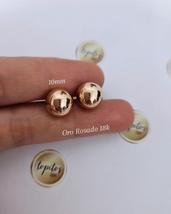 Topos bola 10mm Oro Rosado 18k