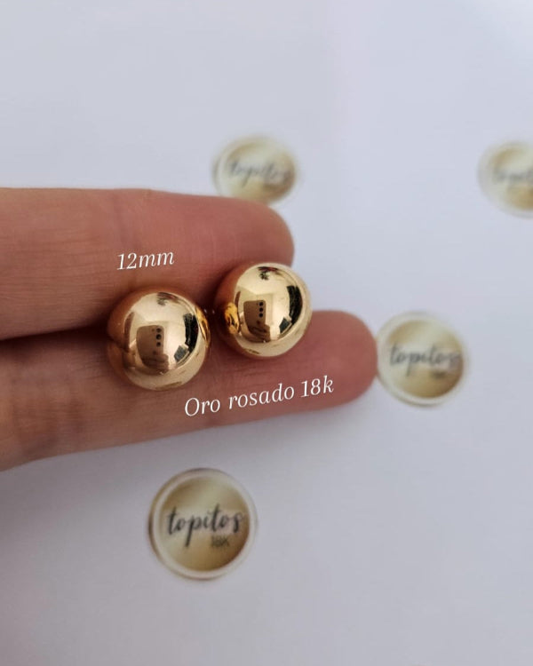 Topos bola 12mm Oro Rosado 18k