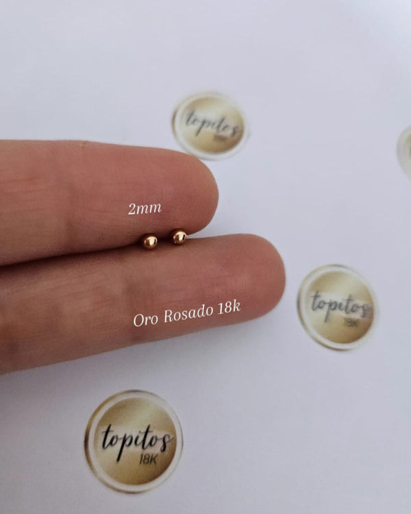 Topos bola 2mm Oro Rosado 18k
