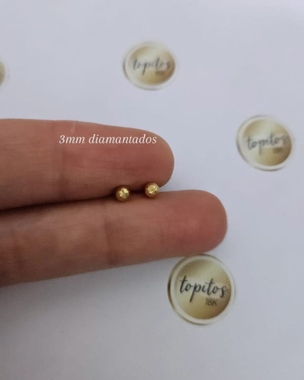 Topos bola 3mm diamantados