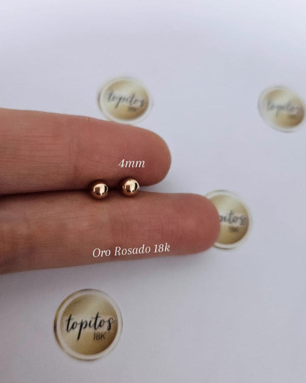 Topos bola 4mm Oro Rosado 18k