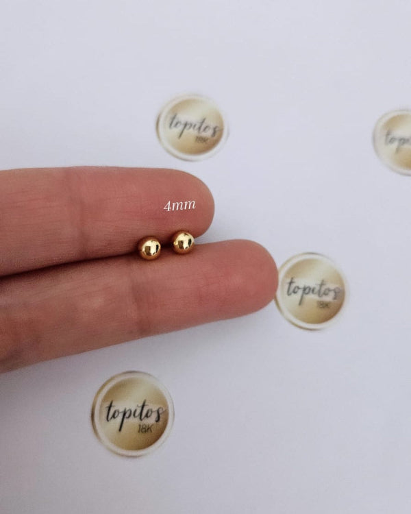 Topos bola 4mm, Oro amarillo