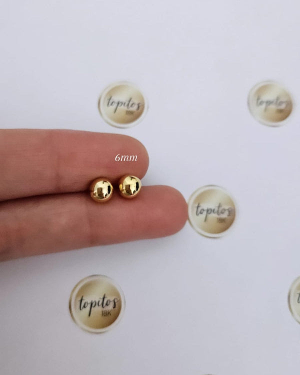 Topos bola 6mm, Oro amarillo