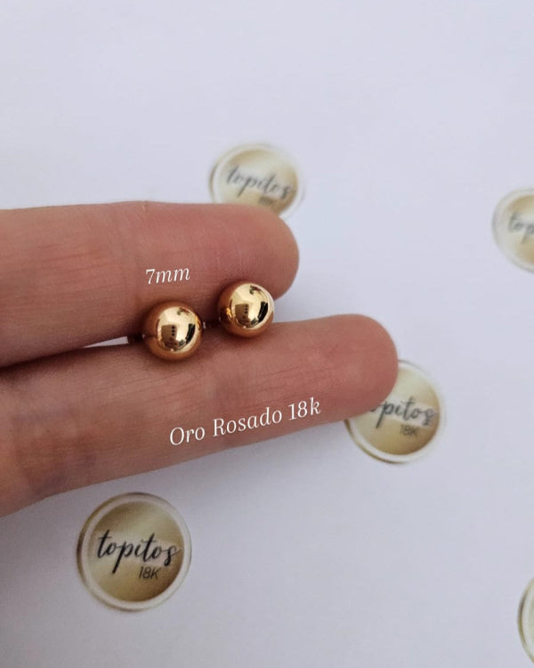 Topos bola 7mm Oro Rosado 18k