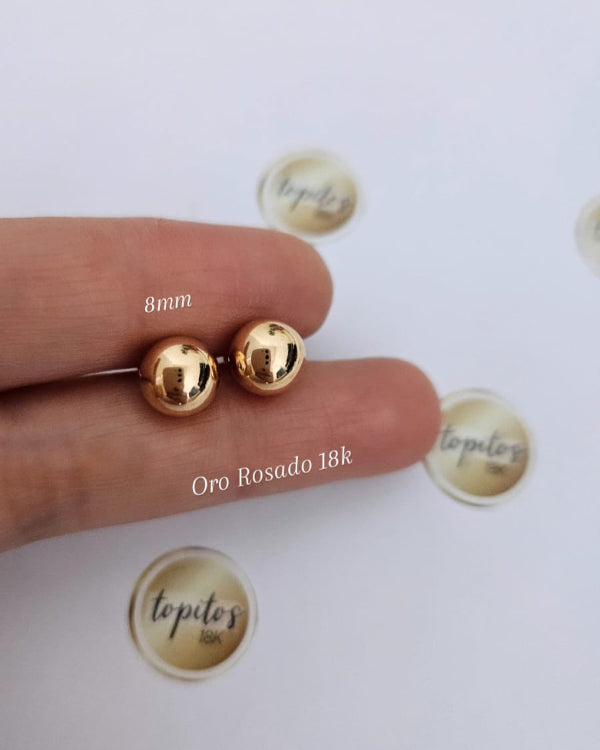 Topos bola 8mm Oro Rosado 18k