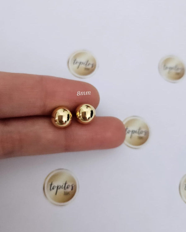 Topos bola 8mm, Oro amarillo