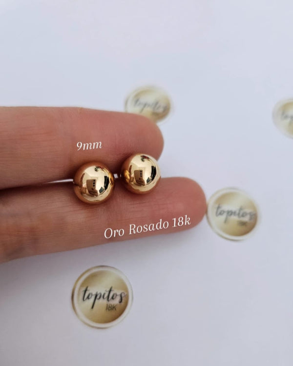 Topos bola 9mm Oro Rosado 18k