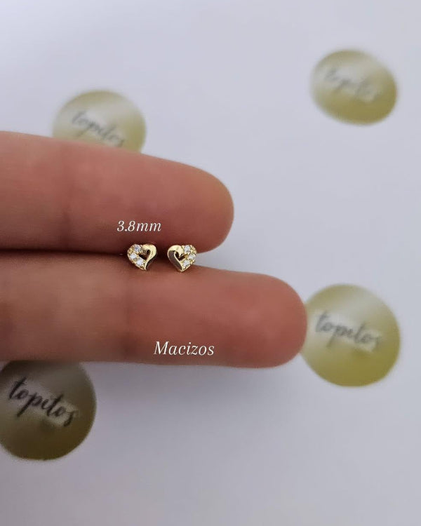 Topos corazones 3.8mm macizos