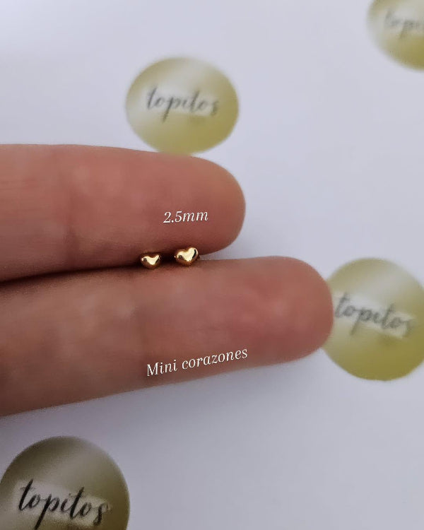 Topos mini corazones 2.5mm lisos