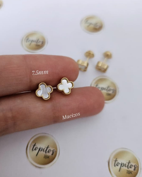 Topos trebol VC macizos 7.5mm Nacar