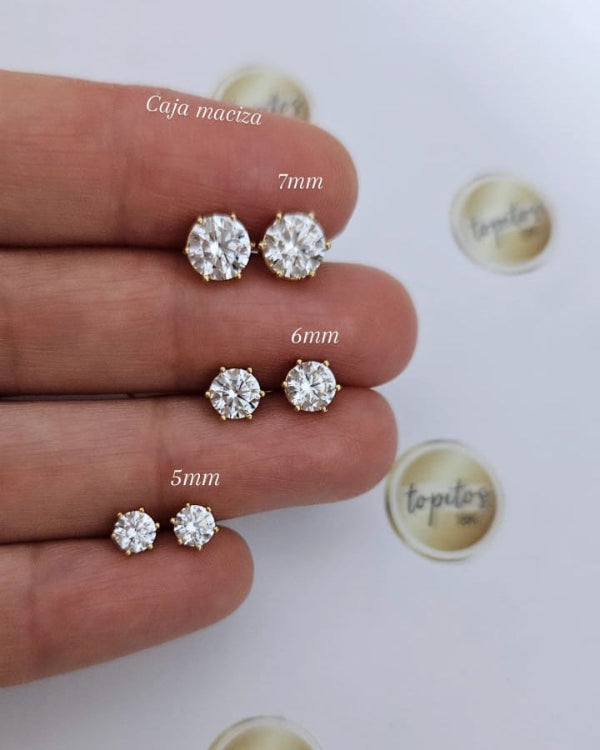 Topos zircones caja maciza 6 uñas