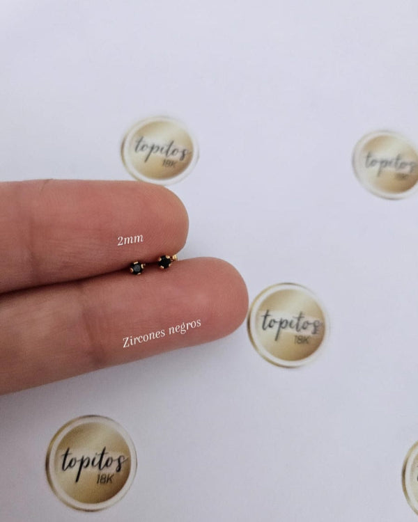 Topos zircones negros 2mm