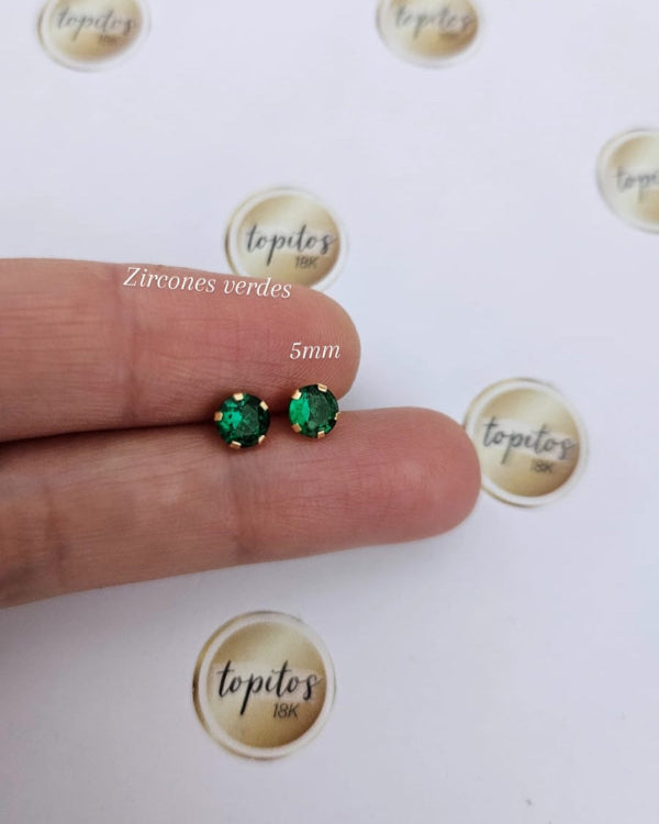 Topos zircones verdes 5mm