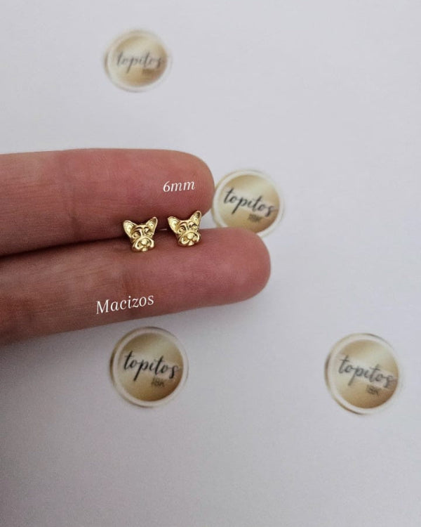 Topos Perrito Bulldog Francés 6mm macizos, lisos