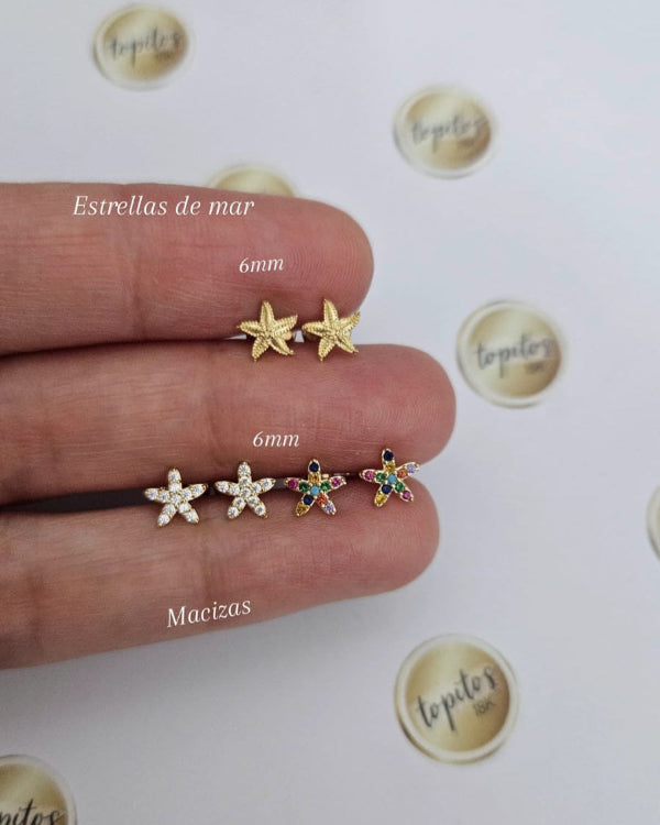Topos Estrellas de mar 6mm macizas