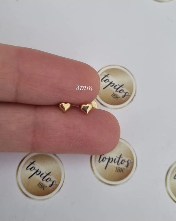 Topos mini corazones 3mm lisos