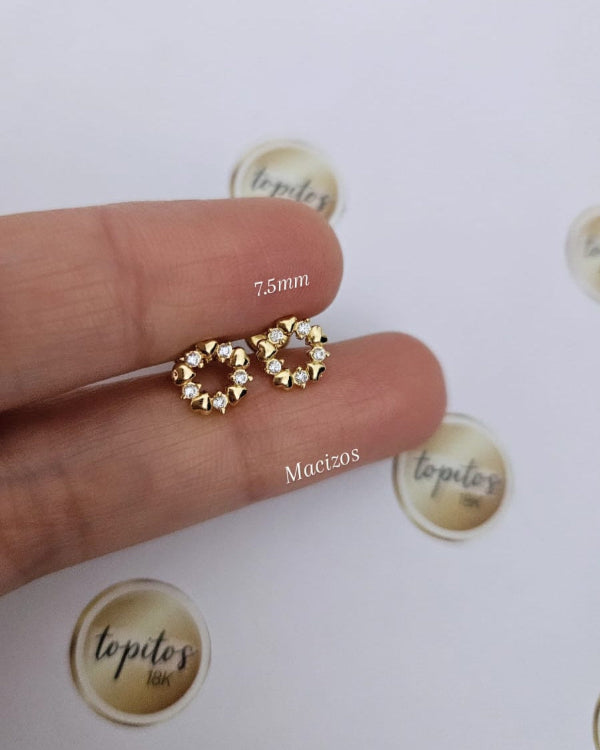 Topos Aros corazones 7.5mm macizos