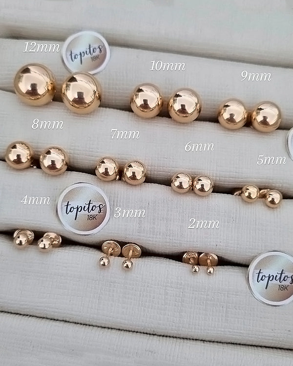 Topos bola 4mm, Oro amarillo