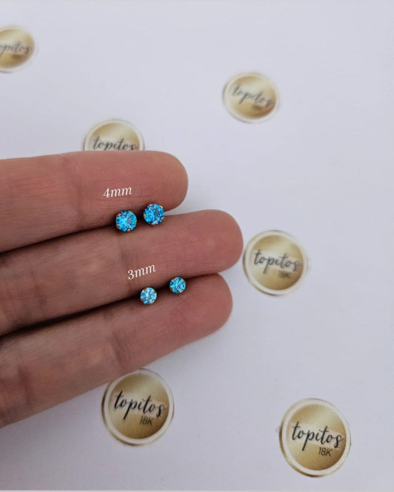 Topos zircones uñas, azul turquesa